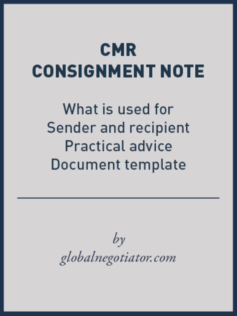 CMR Consignment Note Form PDF Bill Of Lading Service Industries