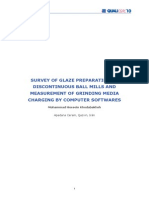 Survey of Glaze Preparation in Discontinuous Ball Mills and Measurement of Grinding Media Charging by Computer Softwares