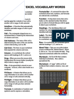 Microsoft Excel Definitions