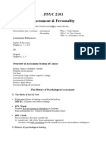 PSYC 2101 Assessment & Personality