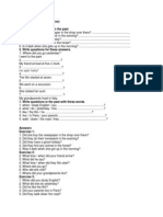 Simple Past (Interrogative) : 1. Write These Questions in The Past