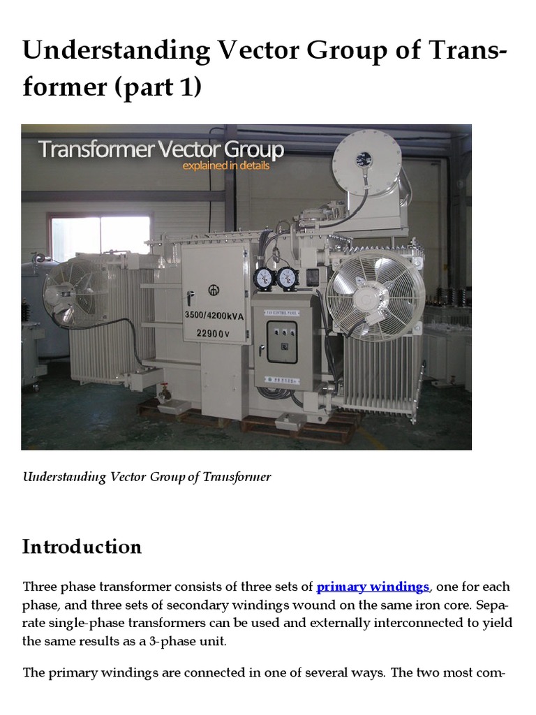 Understanding Vector Group of Transformer Transformer Power Engineering