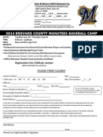 2014 Manatees Baseball Camp Registration Form