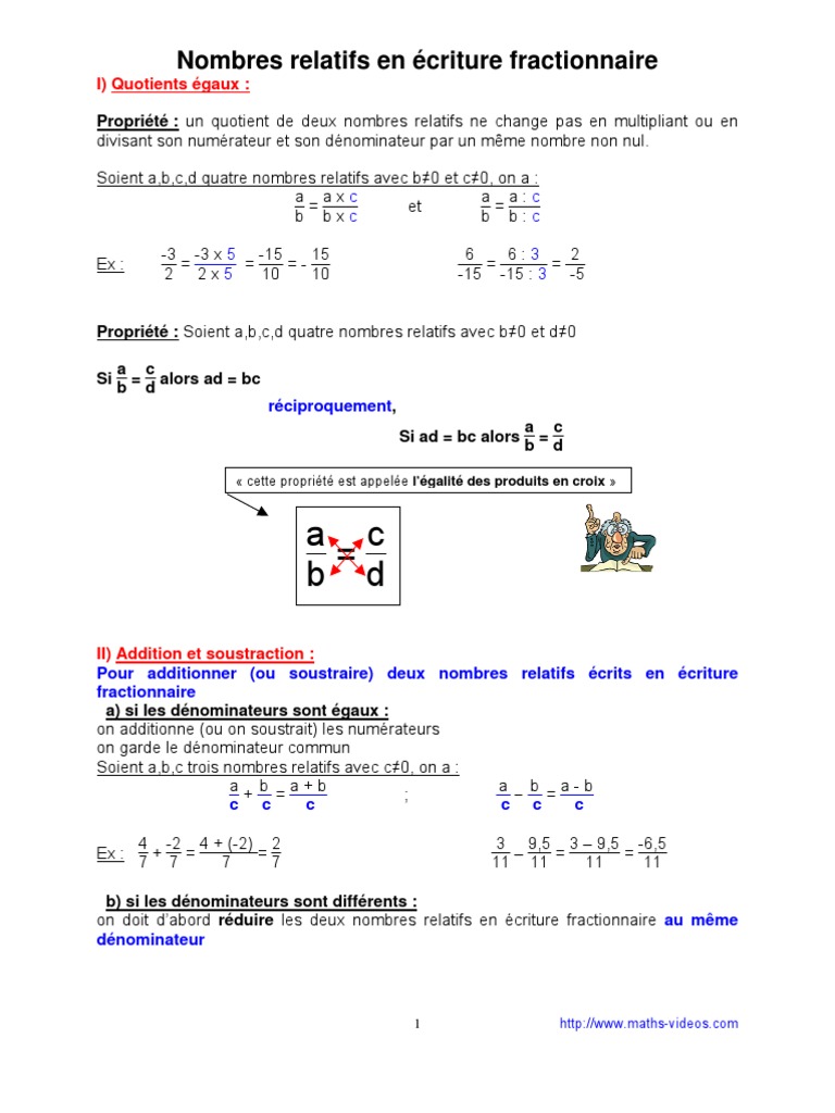 Multiplication Et Division De Fraction 4ème - Exercices Corrigés