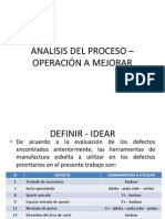 Analisis Del Proceso - Operación A Mejorar