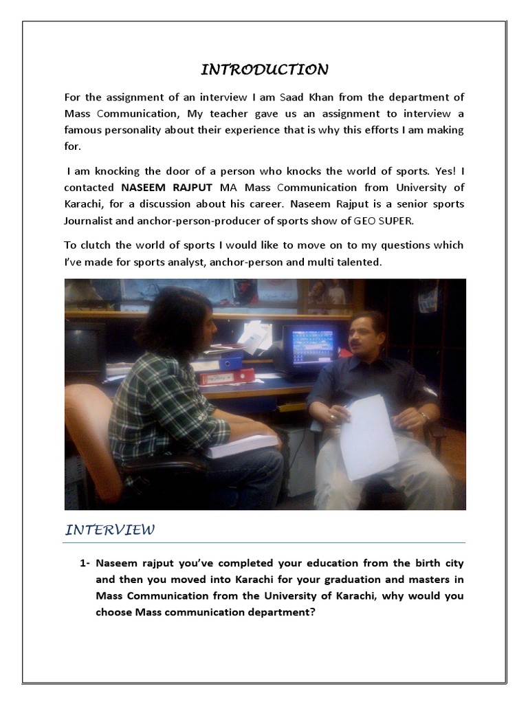 Naseem Rajput: Journey in Sports Media | PDF | Sports
