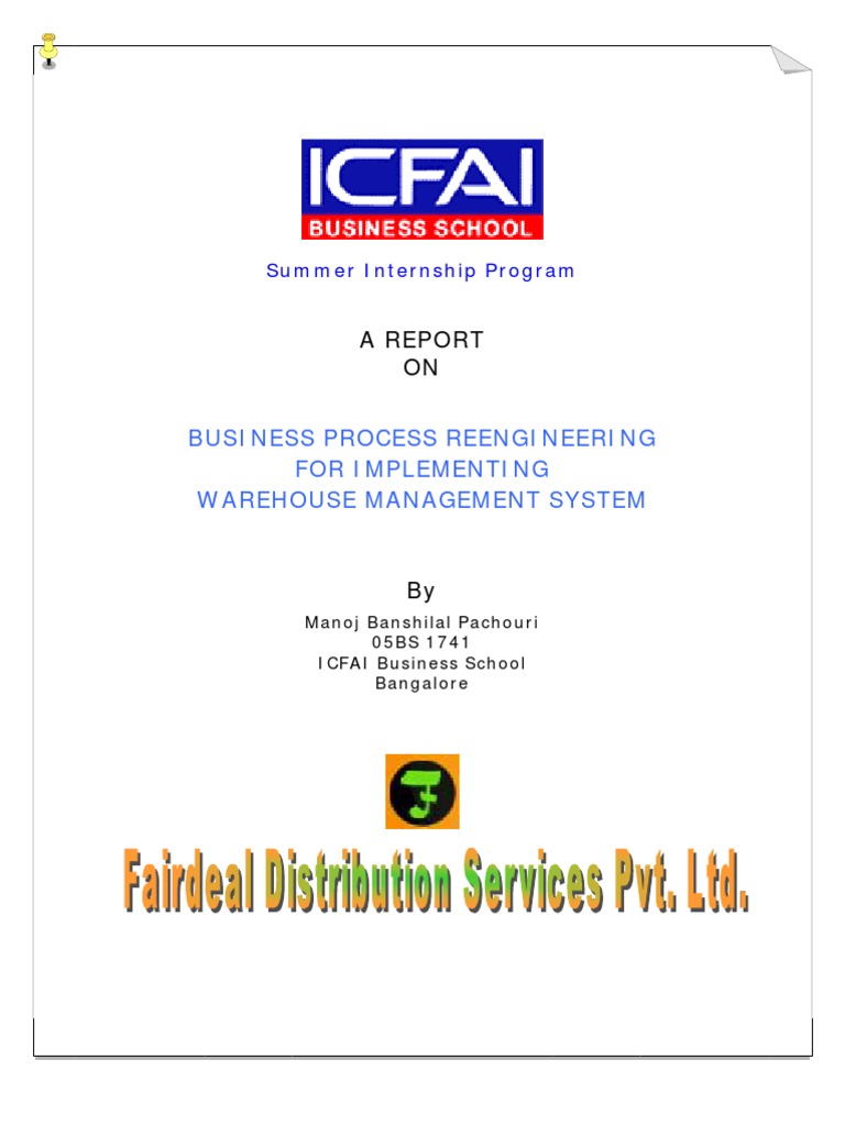 MBA Internship: BPR & WMS Report | PDF | Logistics | Business Process