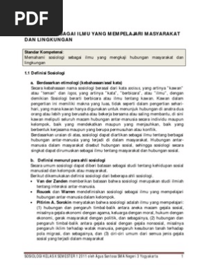 Bab I Sosiologi Sebagai Ilmu Tentang Masyarakat