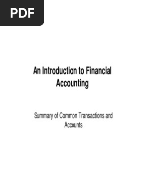 T accounts for common transactions. Into to accountng