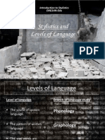 Introduction to Stylistics and Language Levels