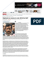 India Today's Shanti Bhushan "Fake" Article - Kejriwal on course to ruin 2014 for BJP