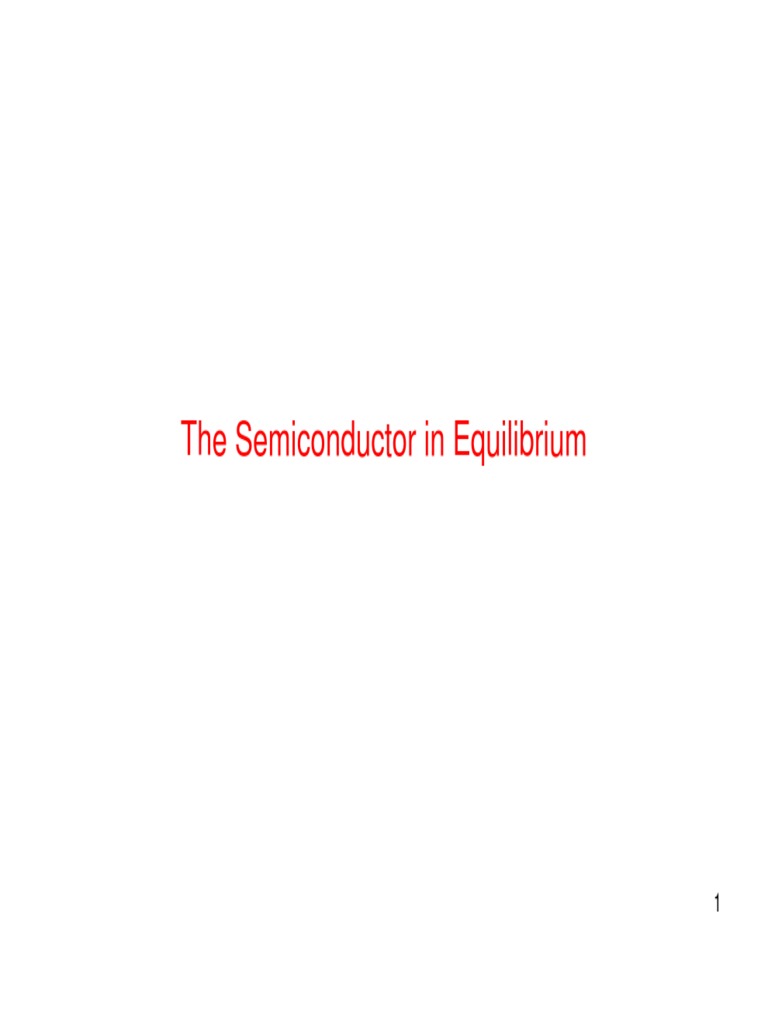Equilibrium in Doped Semiconductors | PDF | Semiconductors | Doping ...