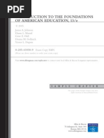 Introduction To The Foundations of American Education