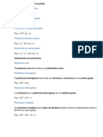 Clasificación de Polinomios Según Su Grado