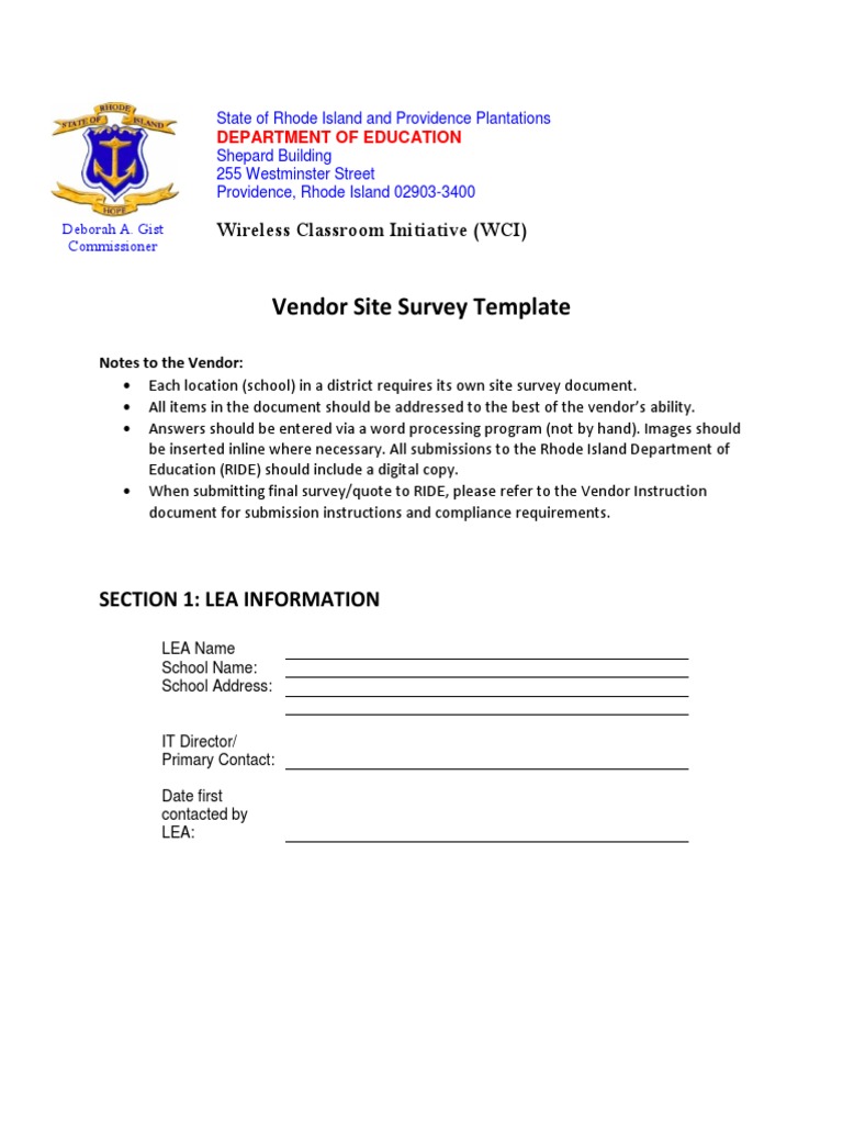 WCI Site Survey Template Final 051613 (1) Wireless Access Point