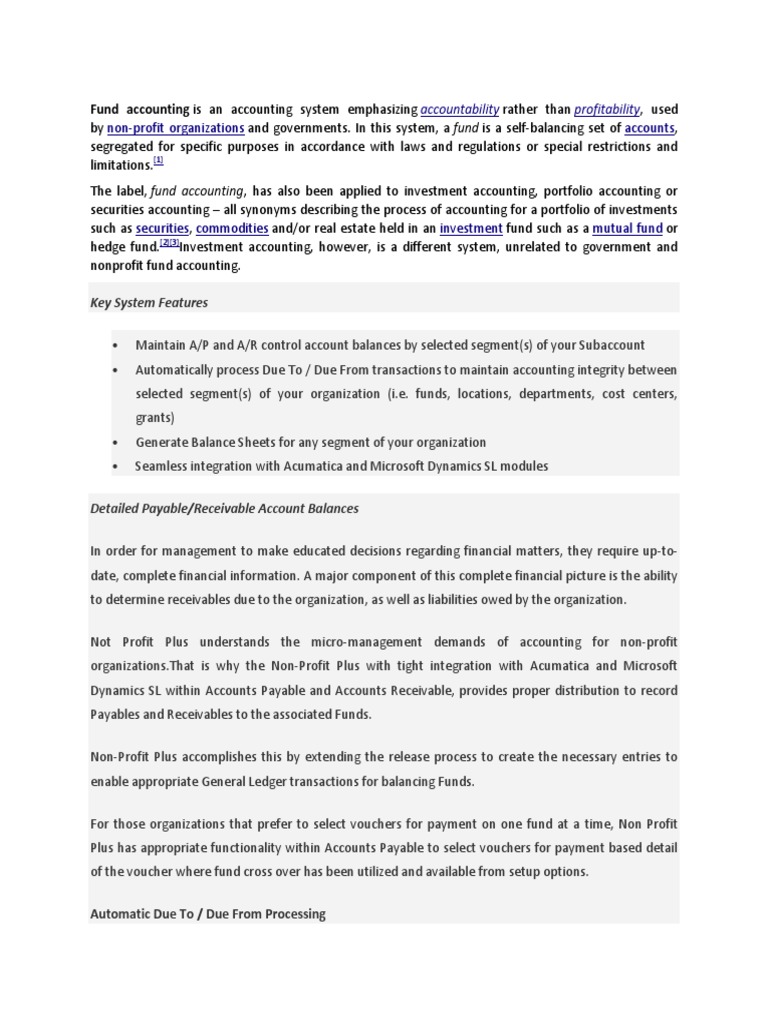 Fund Accounting Fund Accounting Nonprofit Organization Free 30