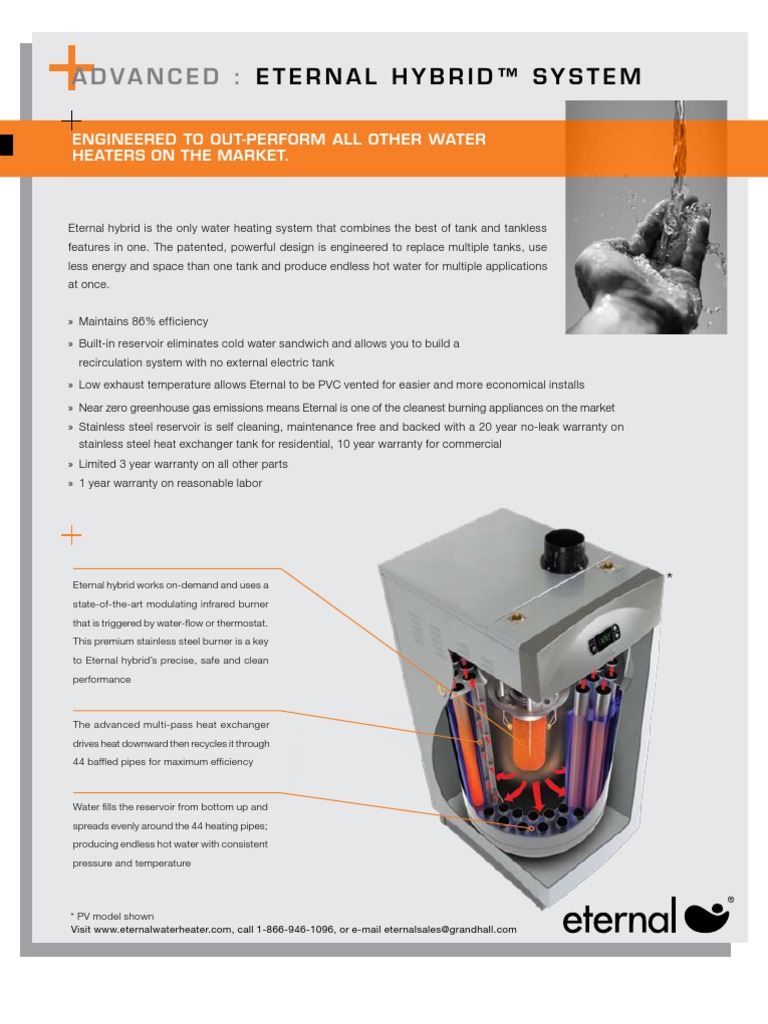 Eternal Hybrid Water Heater Brochure Water Heating