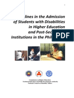 CHED Guidelines in Admission of PWDs 090826