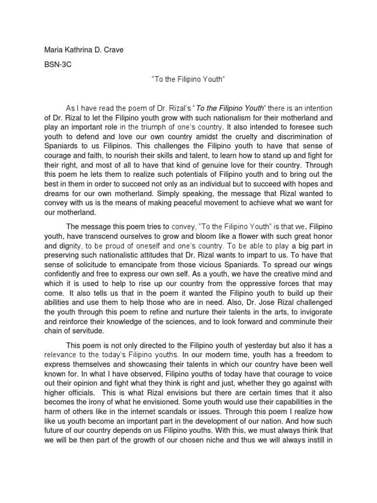 Reflection about rizal childhood image