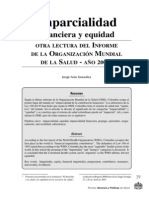 Imparcialidad Financiera y Equidad Otra Lectura Informe OMS