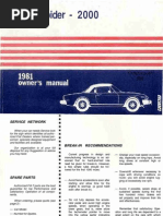 Fiat Spider 2000 Owners Manual