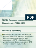 Munir Ahmad - Fcma - Mba: Business Plan Institute of Executives and Professional Development