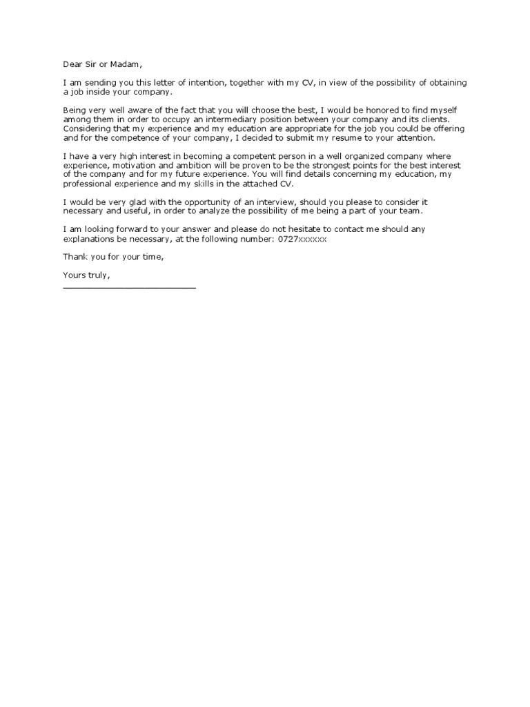 Model Scrisoare de Intentie in Limba Engleza 5