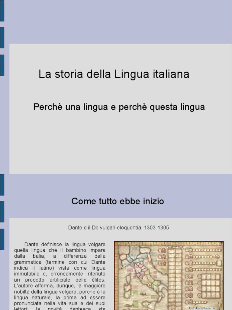 Breve Storia Lingua Italiana - Libro Evoluzione Linguistica