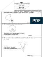 Waja Additional Mathematics SPM 2008 - Topic 6 Circular Measure