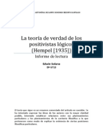 Informe de Lectura - La Teoría de La Verdad de Los Positivistas Lógicos