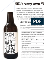 Arch Hill War Chest Lager order form