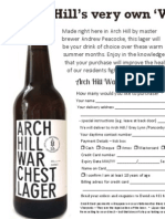 Arch Hill War Chest Lager Order Form