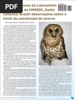 Coleção de aves do laboratório de zoologia da Unoesc, campus de Joaçaba