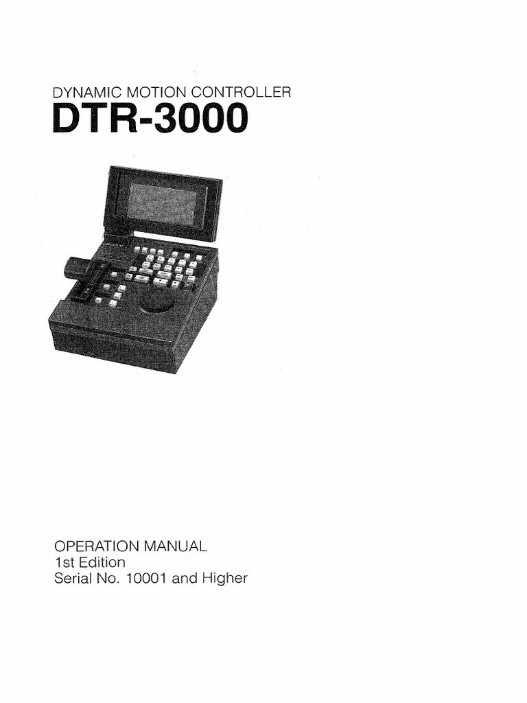 ★SONY DTコントローラ DTR-3000★ SONY DTR-3000 スローコントローラー用オペレーションマニュアル