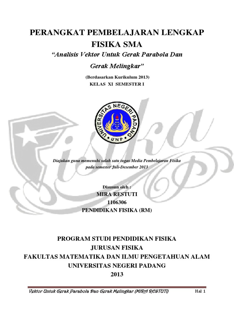 Perangkat Pembelajaran Lengkap FISIKA SMA "Analisis Vektor ...
