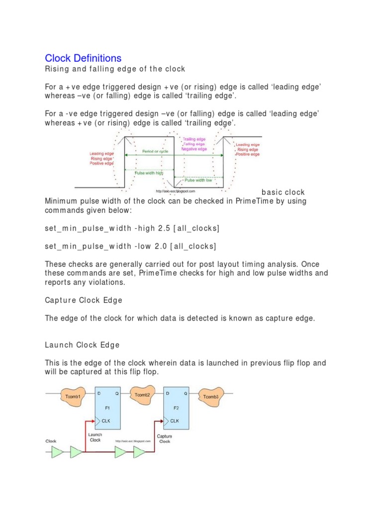 Clock Definitions: Rising and Falling Edge of The Clock | PDF