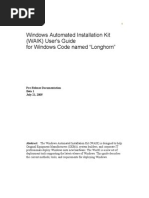 Windows Automated Installation Kit (WAIK) User's Guide For Windows Code Named "Longhorn"