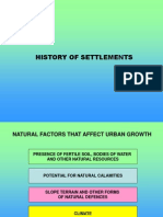 History of Urban Settlements