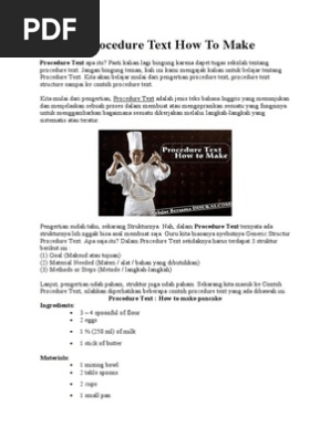 Contoh Procedure Text How To Make Ikon Komputasi Makanan
