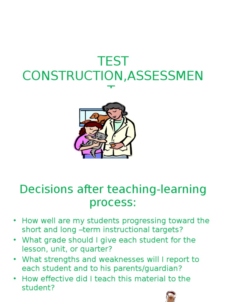 Test Construction and Assessment Process | PDF | Educational Assessment ...