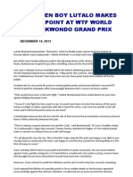 'Golden Boy Lutalo Makes His Point at Wtf World Taekwondo Grand Prix'