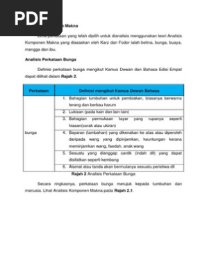 Analisis Komponen Makna Pdf