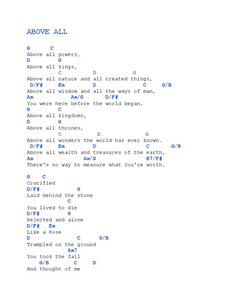 Above All Chord | PDF | Travel, image size:768x1024