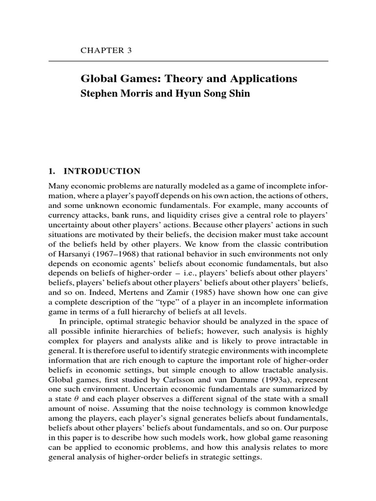Economic Insights from Global Games | PDF | General Equilibrium Theory ...