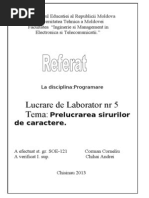 Lucrare de Laborator NR 5 Tema:: Prelucrarea Sirurilor de Caractere