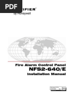 NFS2-640/E: Fire Alarm Control Panel Installation Manual