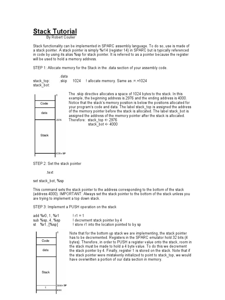 Stack | PDF | Pointer (Computer Programming) | Computer Hardware