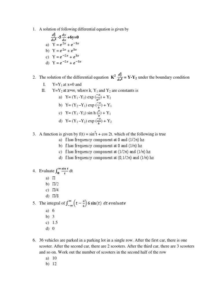 Differential Equations and Puzzles Solutions | PDF | Equations | Physics