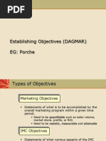 Establishing Objectives (DAGMAR) EG: Porche