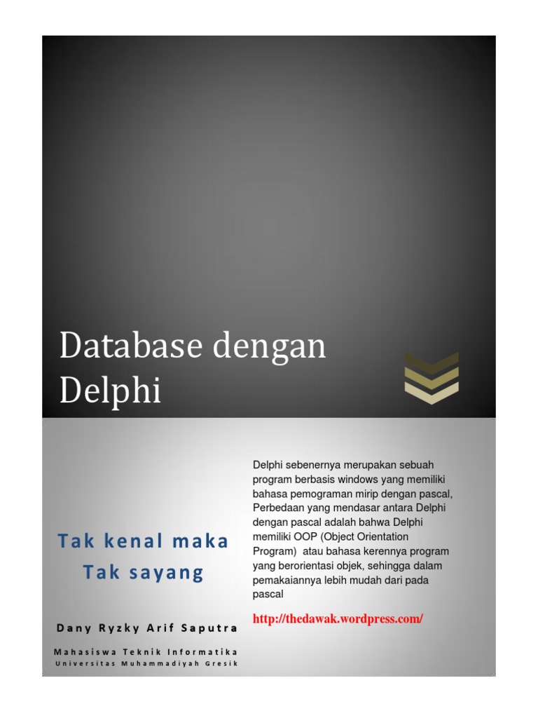 Pengenalan Pemrograman Delphi untuk Database | PDF